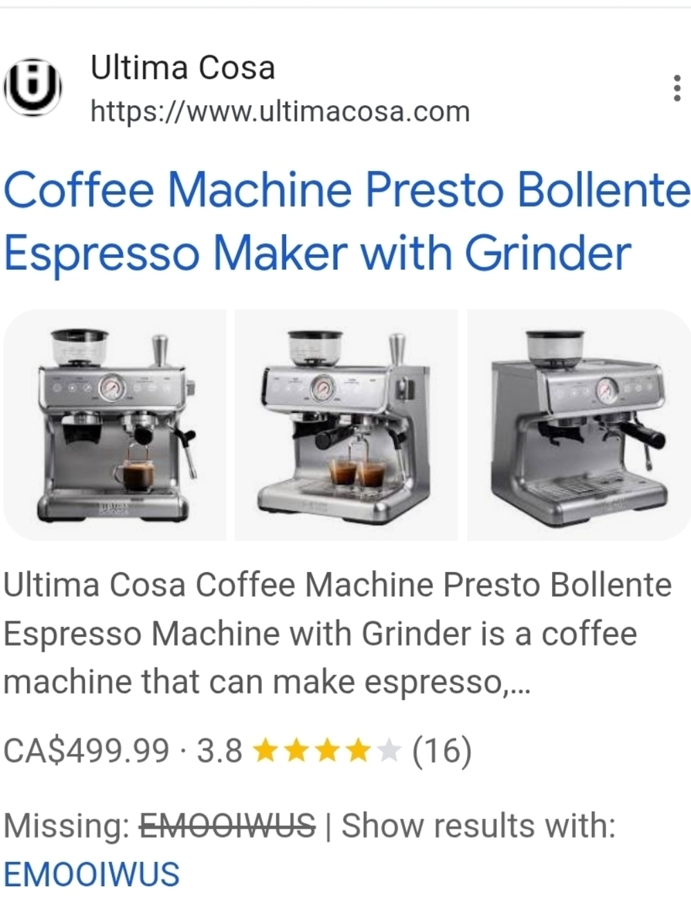 Silver Presto Bollente Semi-Automatic Espresso Machine - Picture 2 of 5
